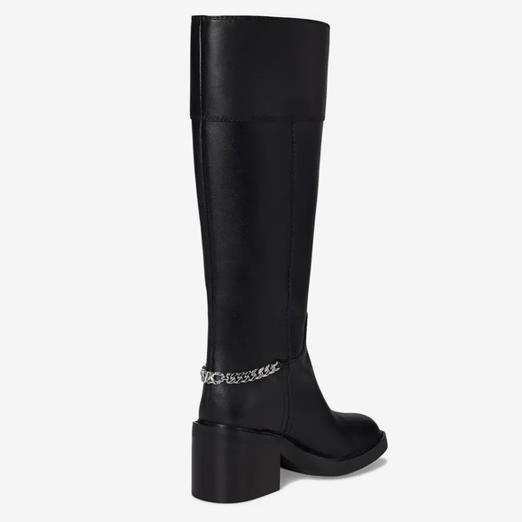 Michael Kors Leather Knee-High Carlisle Boots Wide Shaft Calf vhtf wide calf - Picture 3 of 14